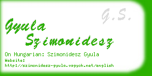gyula szimonidesz business card